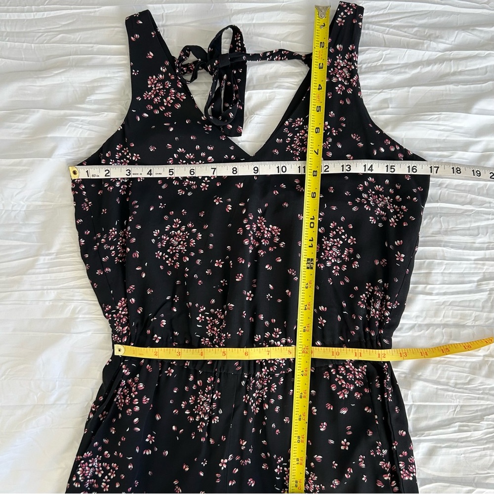LOFT PETITES NWT! Women’s Sleeveless Jumpsuit Cherry Blossom Floral BlkPink XXSP - Picture 10 of 13